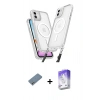 MARSİLYAN™- iPhone 12 Kılıf Atlas Doku Koleksiyonu - Siyah Bilvis 5in1 3D Magic Cam Ekran Koruyucu + Shine Kamera Lens Koruma Cam - GS