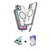 MARSİLYAN™- iPhone 12 Kılıf Atlas Doku Koleksiyonu - Siyah Bilvis 5in1 3D Magic Cam Ekran Koruyucu + Raze Metal Kamera Lens - MI