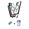 MARSİLYAN™- iPhone 12 Kılıf Atlas Doku Koleksiyonu - Siyah Bilvis 5in1 3D Magic Cam Ekran Koruyucu + Metal Kamera Lens Koruma Cam - MI