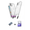 MARSİLYAN™- iPhone 12 Kılıf Atlas Doku Koleksiyonu - Siyah Bilvis 5in1 5D Magic Hayalet Cam Ekran Koruyucu + Metal Kamera Lens Koruma Cam - KI