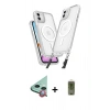MARSİLYAN™- iPhone 12 Kılıf Atlas Doku Koleksiyonu - Siyah Joko Magic 5D Hayalet Cam + Raze Metal Kamera Lens - KI