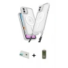 MARSİLYAN™- iPhone 12 Kılıf Atlas Doku Koleksiyonu - Siyah Joko Magic 5D Hayalet Cam + Rainbow Kamera Lens Koruma Cam - YL