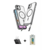 MARSİLYAN™- iPhone 12 Kılıf Atlas Doku Koleksiyonu - Siyah Polymer Nano Ekran Koruyucu + Kamera Lens Koruma Cam - SF