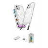 MARSİLYAN™- iPhone 12 Kılıf Atlas Doku Koleksiyonu - Siyah Polymer Nano Ekran Koruyucu + Renkli Kamera Lens Koruma Cam - SI