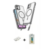 MARSİLYAN™- iPhone 12 Kılıf Atlas Doku Koleksiyonu - Siyah Polymer Nano Ekran Koruyucu + Renkli Kamera Lens Koruma Cam - SI