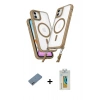 MARSİLYAN™- iPhone 12 Kılıf Atlas Doku Koleksiyonu - Siyah Polymer Nano Ekran Koruyucu + Shine Kamera Lens Koruma Cam - SABE