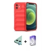MARSİLYAN™- iPhone 12 Kılıf Atlas Koleksiyonu - Siyah Bilvis 5in1 3D Magic Cam Ekran Koruyucu + Raze Metal Kamera Lens - MI