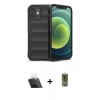 MARSİLYAN™- iPhone 12 Kılıf Atlas Koleksiyonu - Siyah Joko Magic 5D Hayalet Cam + Kamera Lens Koruma Cam - SF