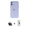 MARSİLYAN™- iPhone 12 Kılıf Atlas Minimal Prime - Şeffaf Pasifik Cam Ekran Koruyucu + Kamera Lens Koruma Cam - SF