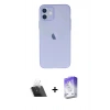 MARSİLYAN™- iPhone 12 Kılıf Atlas Minimal Prime - Siyah Bilvis 5in1 3D Magic Cam Ekran Koruyucu + Kamera Lens Koruma Cam - SF