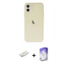 MARSİLYAN™- iPhone 12 Kılıf Atlas Minimal Prime - Siyah Bilvis 5in1 3D Magic Cam Ekran Koruyucu + Sarı Renkli Kamera Lens Koruma Cam