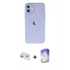 MARSİLYAN™- iPhone 12 Kılıf Atlas Minimal Prime - Siyah Bilvis 5in1 3D Magic Cam Ekran Koruyucu + Rainbow Kamera Lens Koruma Cam - YL