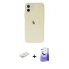 MARSİLYAN™- iPhone 12 Kılıf Atlas Minimal Prime - Siyah Bilvis 5in1 5D Magic Hayalet Cam Ekran Koruyucu + Renkli Kamera Lens Koruma Cam - PE