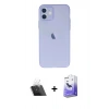 MARSİLYAN™- iPhone 12 Kılıf Atlas Minimal Prime - Siyah Bilvis 5in1 5D Magic Hayalet Cam Ekran Koruyucu + Kamera Lens Koruma Cam - SF