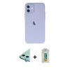 MARSİLYAN™- iPhone 12 Kılıf Atlas Minimal Prime - Siyah Polymer Nano Ekran Koruyucu + Raze Metal Kamera Lens - MI