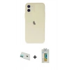 MARSİLYAN™- iPhone 12 Kılıf Atlas Minimal Prime - Siyah Polymer Nano Ekran Koruyucu + Rainbow Kamera Lens Koruma Cam - YL
