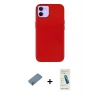 MARSİLYAN™- iPhone 12 Kılıf Çekirdek Çizgi - Şeffaf Pasifik Cam Ekran Koruyucu + Metal Kamera Lens Koruma Cam - AKYL