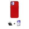 MARSİLYAN™- iPhone 12 Kılıf Çekirdek Çizgi - Siyah Bilvis 5in1 3D Magic Cam Ekran Koruyucu + Kamera Lens Koruma Cam - SF