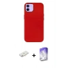 MARSİLYAN™- iPhone 12 Kılıf Çekirdek Çizgi - Siyah Bilvis 5in1 3D Magic Cam Ekran Koruyucu + Renkli Kamera Lens Koruma Cam - YL