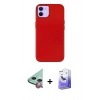 MARSİLYAN™- iPhone 12 Kılıf Çekirdek Çizgi - Siyah Bilvis 5in1 5D Magic Hayalet Cam Ekran Koruyucu + Raze Metal Kamera Lens - KI