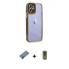 MARSİLYAN™- iPhone 12 Kılıf Çekirdek Klasik Serisi - Siyah Joko Magic 5D Hayalet Cam + Metal Kamera Lens Koruma Cam - KI
