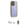 MARSİLYAN™- iPhone 12 Kılıf Çekirdek Klasik Serisi - Siyah Joko Magic 5D Hayalet Cam + Rainbow Kamera Lens Koruma Cam - YL
