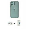 MARSİLYAN™- iPhone 12 Kılıf Doruk Doku Prime - Şeffaf Pasifik Cam Ekran Koruyucu + Rainbow Kamera Lens Koruma Cam - YL