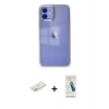 MARSİLYAN™- iPhone 12 Kılıf Doruk Doku Prime - Şeffaf Pasifik Cam Ekran Koruyucu + Renkli Kamera Lens Koruma Cam - PE