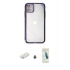 MARSİLYAN™- iPhone 12 Kılıf Doruk Doku Prime - Şeffaf Pasifik Cam Ekran Koruyucu + Renkli Kamera Lens Koruma Cam - PE