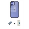 MARSİLYAN™- iPhone 12 Kılıf Doruk Doku Prime - Şeffaf Pasifik Cam Ekran Koruyucu + Shine Kamera Lens Koruma Cam - PE