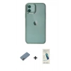 MARSİLYAN™- iPhone 12 Kılıf Doruk Doku Prime - Şeffaf Pasifik Cam Ekran Koruyucu + Shine Kamera Lens Koruma Cam - PE
