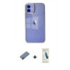 MARSİLYAN™- iPhone 12 Kılıf Doruk Doku Prime - Şeffaf Pasifik Cam Ekran Koruyucu + Shine Kamera Lens Koruma Cam - PE