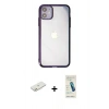 MARSİLYAN™- iPhone 12 Kılıf Doruk Doku Prime - Şeffaf Pasifik Cam Ekran Koruyucu + Renkli Kamera Lens Koruma Cam - TU