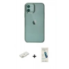MARSİLYAN™- iPhone 12 Kılıf Doruk Doku Prime - Şeffaf Pasifik Cam Ekran Koruyucu + Renkli Kamera Lens Koruma Cam - TU