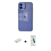 MARSİLYAN™- iPhone 12 Kılıf Doruk Doku Prime - Şeffaf Pasifik Cam Ekran Koruyucu + Renkli Kamera Lens Koruma Cam - TU