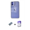 MARSİLYAN™- iPhone 12 Kılıf Doruk Doku Prime - Siyah Bilvis 5in1 3D Magic Cam Ekran Koruyucu + Shine Kamera Lens Koruma Cam - GI