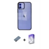 MARSİLYAN™- iPhone 12 Kılıf Doruk Doku Prime - Siyah Bilvis 5in1 3D Magic Cam Ekran Koruyucu + Shine Kamera Lens Koruma Cam - GI