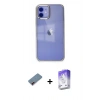 MARSİLYAN™- iPhone 12 Kılıf Doruk Doku Prime - Siyah Bilvis 5in1 3D Magic Cam Ekran Koruyucu + Metal Kamera Lens Koruma Cam - KI