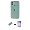 MARSİLYAN™- iPhone 12 Kılıf Doruk Doku Prime - Siyah Bilvis 5in1 3D Magic Cam Ekran Koruyucu + Metal Kamera Lens Koruma Cam - KI