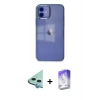 MARSİLYAN™- iPhone 12 Kılıf Doruk Doku Prime - Siyah Bilvis 5in1 3D Magic Cam Ekran Koruyucu + Raze Metal Kamera Lens - MI