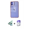 MARSİLYAN™- iPhone 12 Kılıf Doruk Doku Prime - Siyah Bilvis 5in1 3D Magic Cam Ekran Koruyucu + Raze Metal Kamera Lens - MI