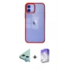 MARSİLYAN™- iPhone 12 Kılıf Doruk Doku Prime - Siyah Bilvis 5in1 3D Magic Cam Ekran Koruyucu + Raze Metal Kamera Lens - MI