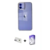 MARSİLYAN™- iPhone 12 Kılıf Doruk Doku Prime - Siyah Bilvis 5in1 3D Magic Cam Ekran Koruyucu + Rainbow Kamera Lens Koruma Cam - MR
