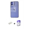 MARSİLYAN™- iPhone 12 Kılıf Doruk Doku Prime - Siyah Bilvis 5in1 3D Magic Cam Ekran Koruyucu + Renkli Kamera Lens Koruma Cam - SI