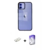 MARSİLYAN™- iPhone 12 Kılıf Doruk Doku Prime - Siyah Bilvis 5in1 3D Magic Cam Ekran Koruyucu + Renkli Kamera Lens Koruma Cam - SI