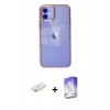 MARSİLYAN™- iPhone 12 Kılıf Doruk Doku Prime - Siyah Bilvis 5in1 3D Magic Cam Ekran Koruyucu + Renkli Kamera Lens Koruma Cam - SI