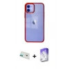 MARSİLYAN™- iPhone 12 Kılıf Doruk Doku Prime - Siyah Bilvis 5in1 3D Magic Cam Ekran Koruyucu + Yeşil Rainbow Kamera Lens Koruma Cam