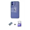 MARSİLYAN™- iPhone 12 Kılıf Doruk Doku Prime - Siyah Bilvis 5in1 5D Magic Hayalet Cam Ekran Koruyucu + Shine Kamera Lens Koruma Cam - GD