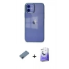 MARSİLYAN™- iPhone 12 Kılıf Doruk Doku Prime - Siyah Bilvis 5in1 5D Magic Hayalet Cam Ekran Koruyucu + Metal Kamera Lens Koruma Cam - MI