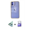 MARSİLYAN™- iPhone 12 Kılıf Doruk Doku Prime - Siyah Bilvis 5in1 5D Magic Hayalet Cam Ekran Koruyucu + Raze Metal Kamera Lens - MI